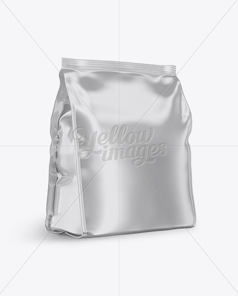 Matte Metallic Snack Bag Mockup In Bag Sack Mockups On Yellow Images Object Mockups