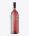 Red Frosted Glass Bottle With Wine Mockup on Yellow Images Object Mockups