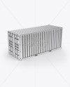 20F Metallic Shipping Container Mockup - Halfside View (High-Angle Shot