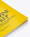 Magazine Mockup - Halfside Views (High Angle) on Yellow Images Object