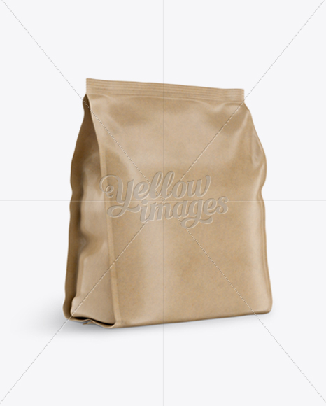 Download Kraft Bag Mockup Half Side View In Bag Sack Mockups On Yellow Images Object Mockups