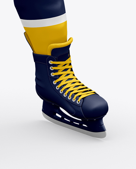 Download Men's Full Ice Hockey Kit with Stick mockup (Hero Shot) in Apparel Mockups on Yellow Images ...