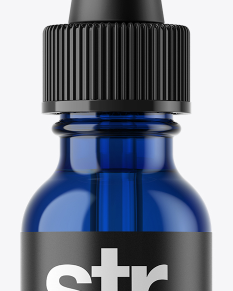 Blue Glass E Liquid Bottle Mockup PSD #2