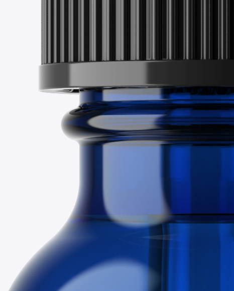Blue Glass E Liquid Bottle Mockup PSD #1