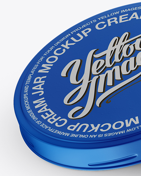 Open Matte Metallic Cosmetic Jar Mockup (High Angle Shot) PSD #2