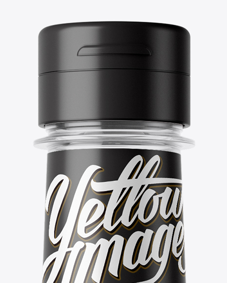 Glossy Plastic Bottle with Pink Drink Mockup PSD #2