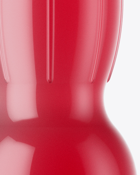 Glossy Plastic Bottle with Pink Drink Mockup PSD #1