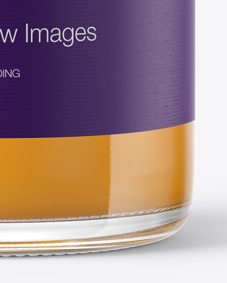 Clear Glass Bottle With Peach Juice Mockup PSD #2