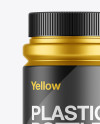 Matte Metalic Pill Bottle Mockup on Yellow Images Object Mockups