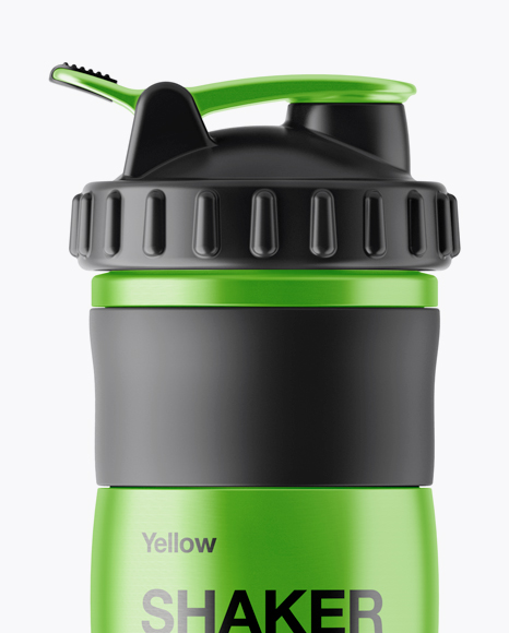 Metallic Shaker Bottle Mockup In Bottle Mockups On Yellow Images Object Mockups