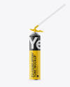 Open Pu-Foam Glossy Spray Can Mockup on Yellow Images Object Mockups