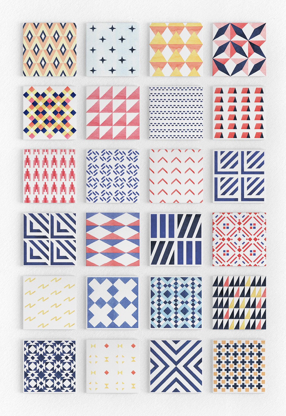 Geometry Watercolor Vector Patterns