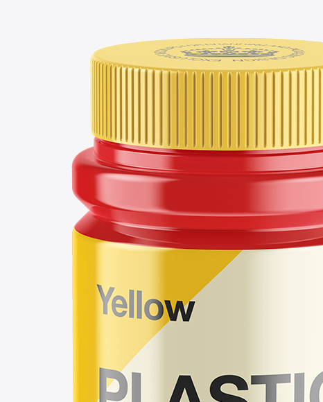 Glossy Plastic Pill Bottle Mockup (High-Angle Shot) in Bottle Mockups on Yellow Images Object ...