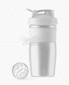 Metallic Shaker Bottle With Blender Ball Mockup - Free Download Images