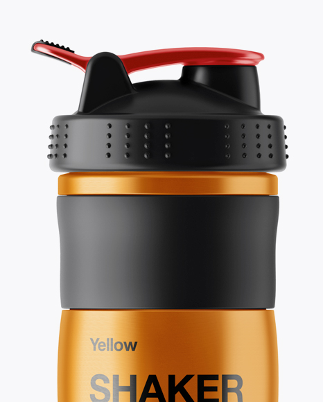 Download Metallic Shaker Bottle With Blender Ball Mockup in Bottle ...