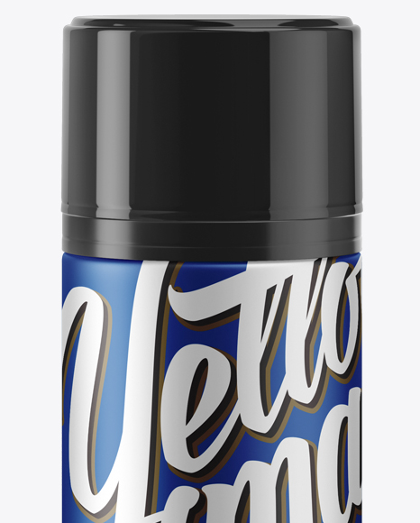 Matte Metallic Shaving Foam Bottle With Cap Mockup PSD #1