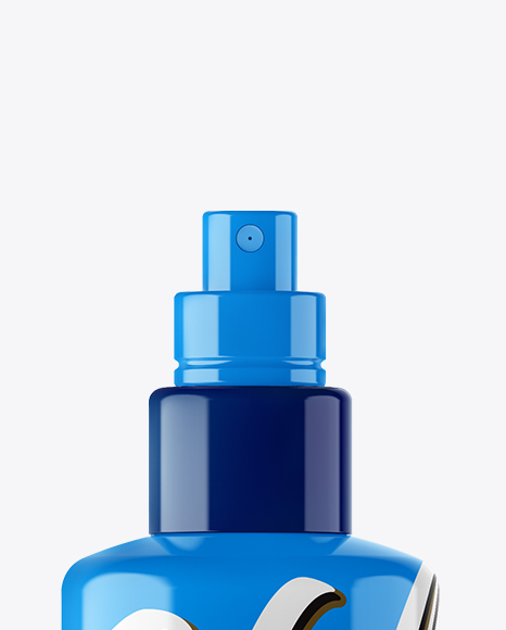 Glossy Spray Bottle With Transparent Cap Mockup PSD #6