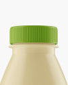 Matte PET Bottle - Front View on Yellow Images Object Mockups