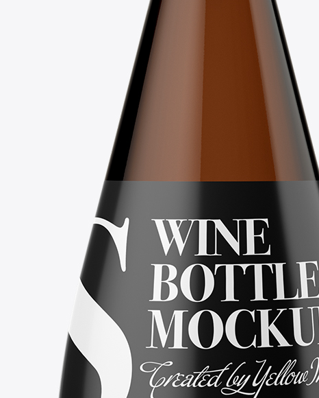 Amber Glass Wine Bottle Mockup PSD #5