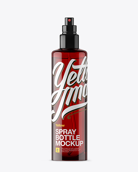 Red Spray Bottle With Transparent Cap Mockup PSD #2