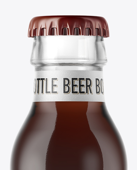 Download 330ml Clear Glass Bottle With Brown Ale Mockup In Bottle Mockups On Yellow Images Object Mockups PSD Mockup Templates