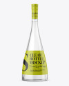 Clear Glass Bottle With Grappa Mockup on Yellow Images Object Mockups