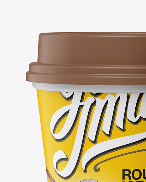 Matte Ice Cream Cup Mockup - Front View