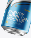 Download 500ml Aluminium Can With Metallic Finish Mockup in Can Mockups on Yellow Images Object Mockups