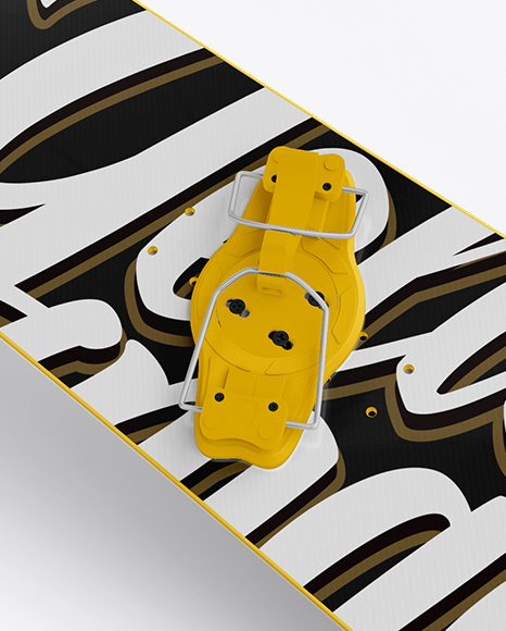 Snowboard Mockup - Halfside view (High-Angle Shot)