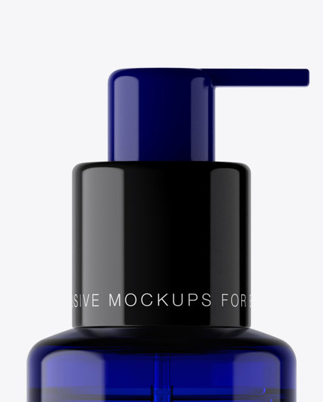 Blue Spray Bottle Mockup PSD #2