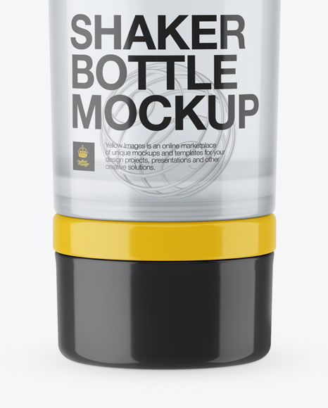 Transparent Shaker Bottle With Blender Ball Mockup In Bottle Mockups On Yellow Images Object Mockups