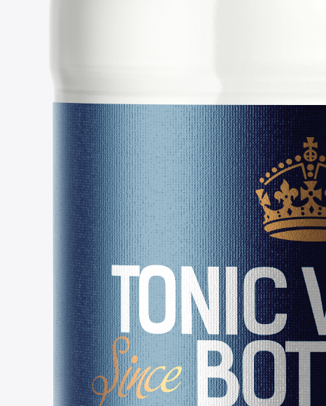 200ml Clear Glass Bottle with Tonic Mockup PSD #4