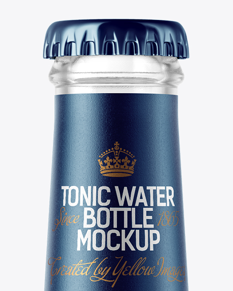 Download Clear Glass Tonic Bottle Psd Mockup Yellowimages