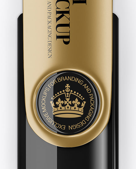 Open Glossy   Metal USB Flash Drive Mockup   Top View PSD #2