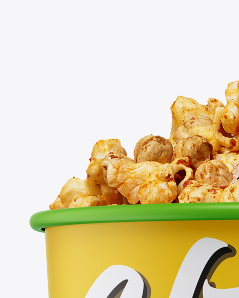 Download Matte Bucket with Caramel Popcorn Mockup - Front View in ... Yellowimages Mockups