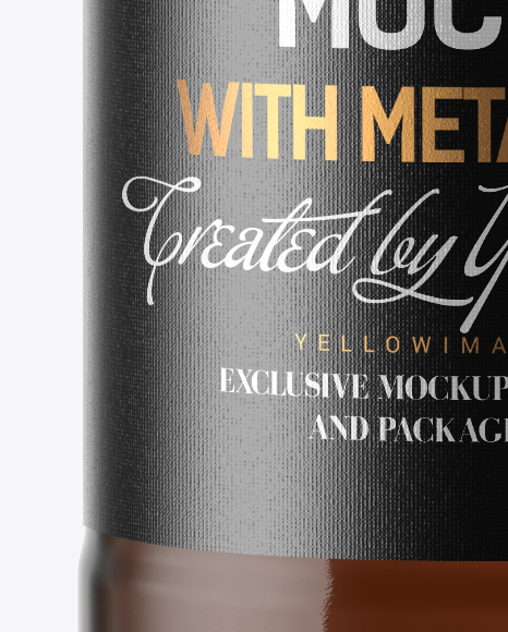 200ml Amber Glass Bottle with Drink Mockup PSD #2