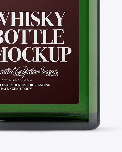 Download Square Green Glass Bottle With Liquor Mockup In Bottle Mockups On Yellow Images Object Mockups PSD Mockup Templates