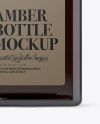 Square Amber Glass Bottle With Red Liquor Mockup