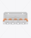 Open Glossy Egg Container - Front View on Yellow Images Object Mockups