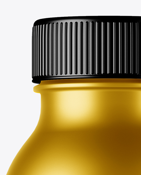 Metallic Bottle With Drink Mockup - Front View