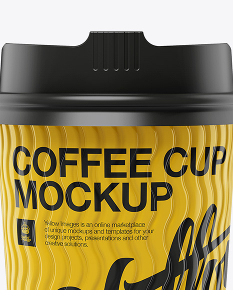 Download Glossy Coffee Cup Mockup - Front View in Cup & Bowl Mockups on Yellow Images Object Mockups