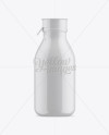 Glossy Medium Plastic Dairy Bottle Mockup - Front View