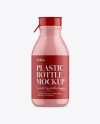Glossy Medium Plastic Dairy Bottle Mockup - Front View