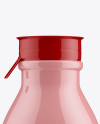 Glossy Medium Plastic Dairy Bottle Mockup - Front View