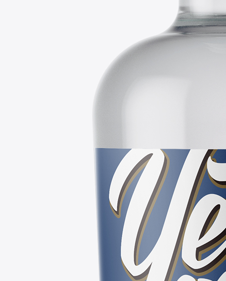 Clear Glass Bottle With Vodka Mockup PSD #1