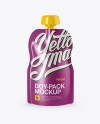 Matte Metallic Doy-Pack Mockup - Front View on Yellow Images Object Mockups