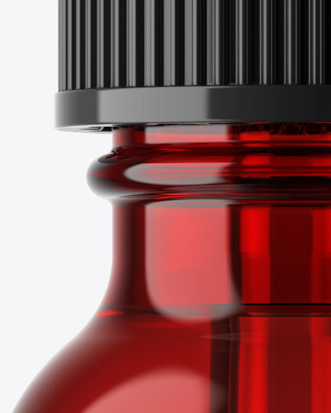 Red Glass E Liquid Bottle Mockup PSD #1