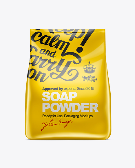 Download 400g Washing Powder Bag Mockup Yellow Author PSD Mockup Templates