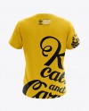 Download Men S T Shirt Back View Hq Mockup In Apparel Mockups On Yellow Images Object Mockups