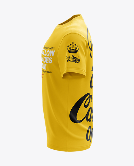 Download Men S T Shirt Side View Hq Mockup In Apparel Mockups On Yellow Images Object Mockups